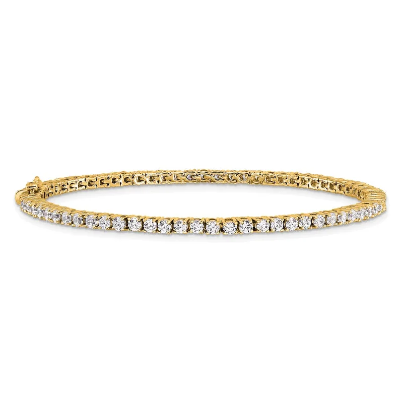 14k Gold Lab Grown Diamond Tennis Bracelet (10 Ct, Color-D, Clarity- VS) 7 inch