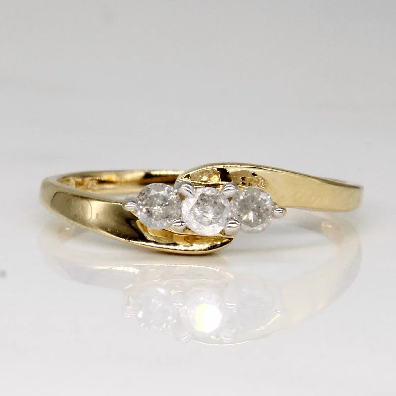 Three Stone Diamond 14k Ring | 0.21ctw | SZ 7 |