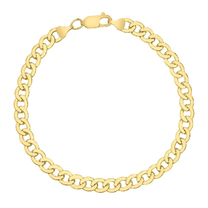 14K Yellow Gold Filled 5.8Mm Curb Link Bracelet With Lobster Clasp