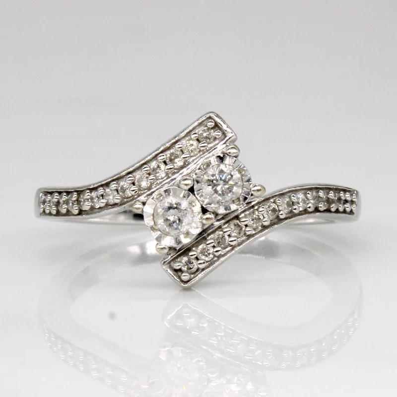 Diamond Bypass Ring | 0.24ctw | SZ 6.5 |