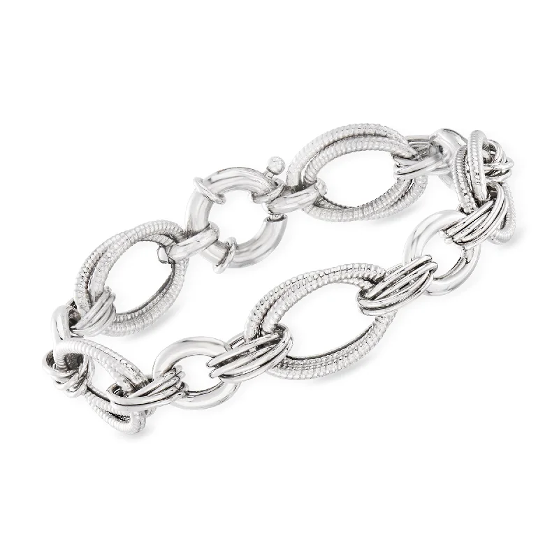 Ross-Simons Italian Sterling Silver Multi-Oval Link Bracelet