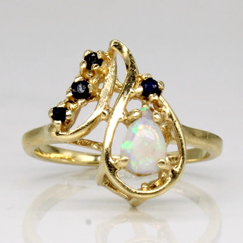 Opal & Sapphire 14k Ring | 0.04ctw | SZ 4.75 |