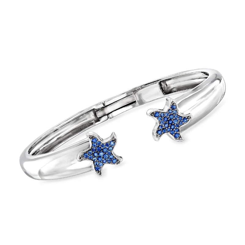 Ross-Simons Sapphire Starfish Cuff Bracelet in Sterling Silver