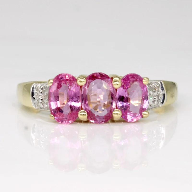 Pink Sapphire & Diamond Ring | 1.89ctw, 0.04ctw | SZ 6.75 |