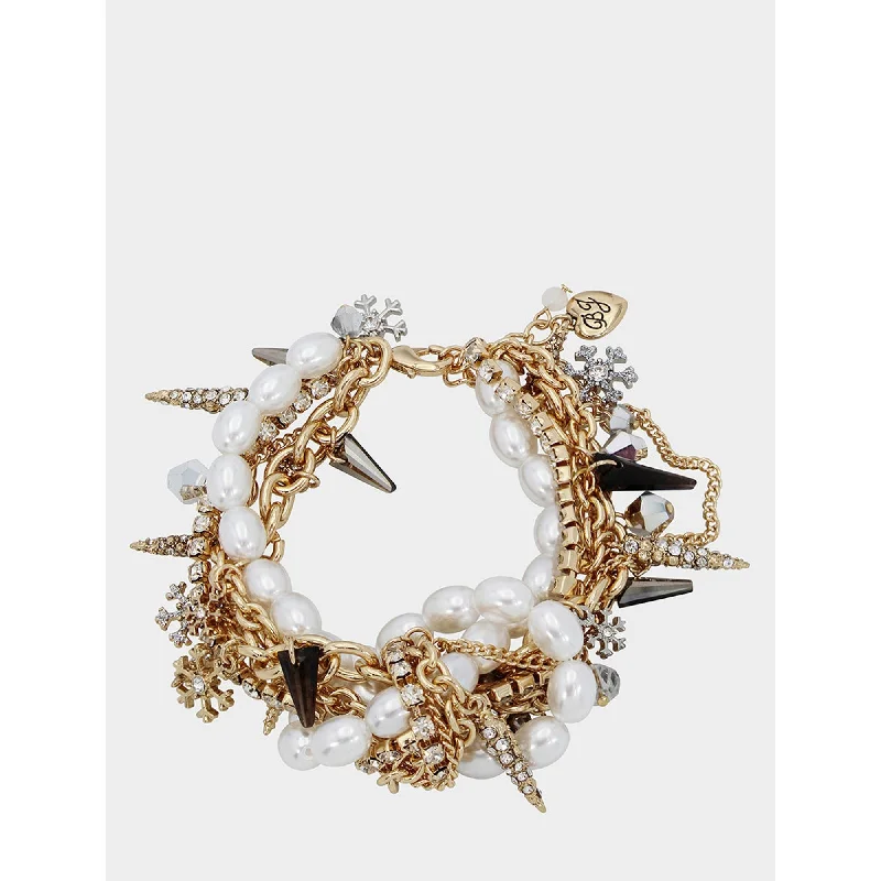 Snow Special Icicle Chain Wrap Flex Bracelet Pearl