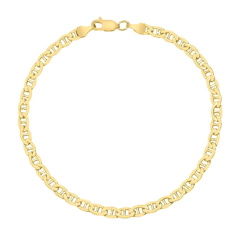 14K Yellow Gold Filled 4.2Mm Mariner Link Chain Bracelet With Lobster Clasp