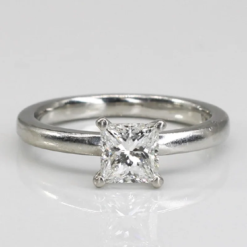 Solitaire Princess Diamond Ring | 0.71ct VVS2 F | SZ 5 |