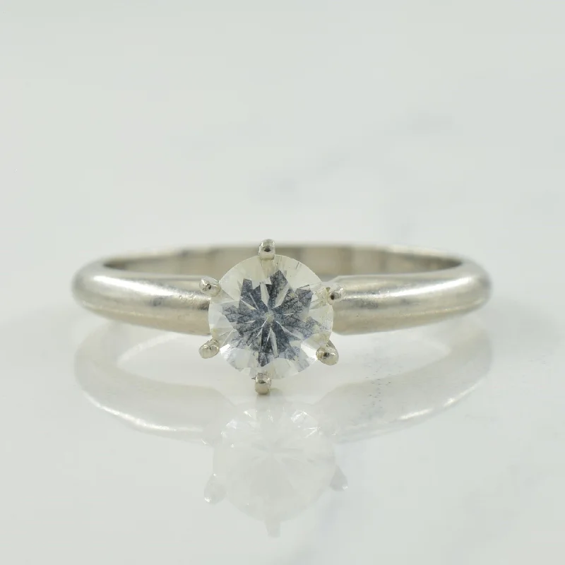 Solitaire White Sapphire Ring | 0.57ct | SZ 6 |