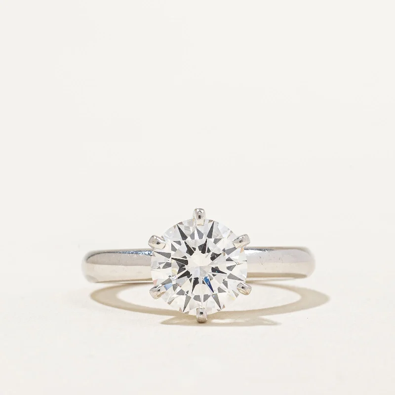 GIA Diamond Six Prong Solitaire Engagement Ring  | 2.03ct VVS1 G Ex | SZ 5.5 |