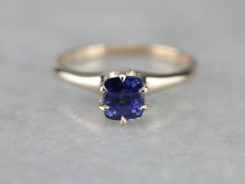 Gorgeous Royal Blue Sapphire Solitaire Ring