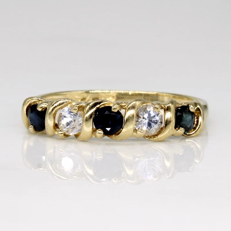 Blue & Clear Sapphire Ring | 0.27ctw, 0.20ctw | SZ 6.75 |