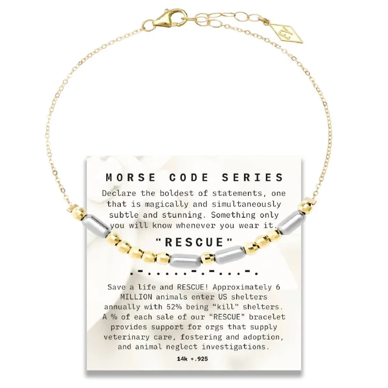 Women's "morse Code" Series Rescue Chain Bracelet In Gold