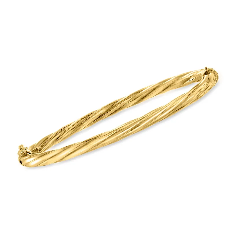 Ross-Simons Italian 18kt Gold Over Sterling Twisted Bangle Bracelet