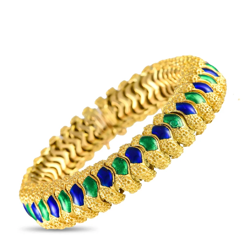 Cartier 18K Yellow Gold Enamel Bracelet CA16-122424