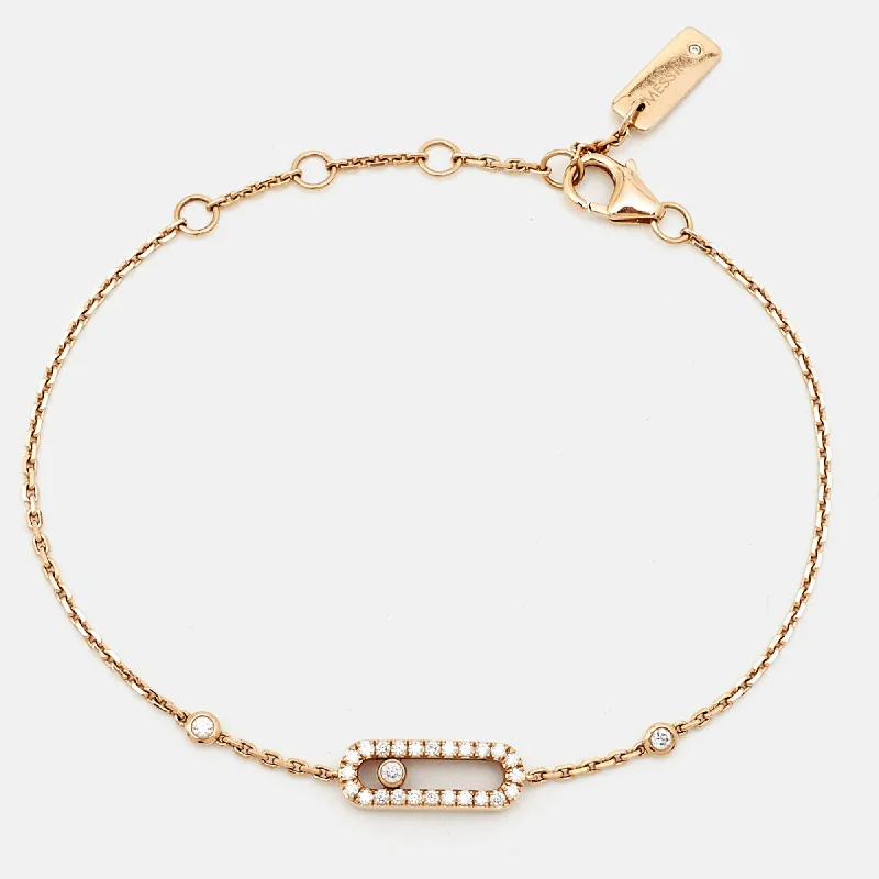 Messika Move Uno Pave 18K Rose Gold Bracelet