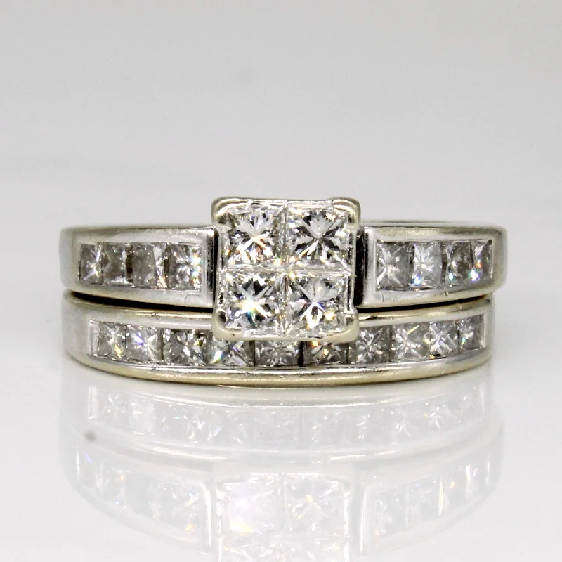 Diamond Wedding & Engagement 14k Ring Set | 0.24ctw, 0.8ctw | SZ 4 |