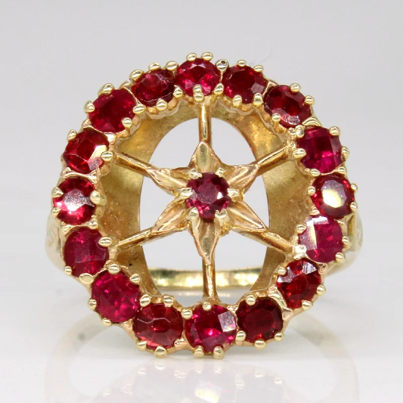 Ruby Circle Star Ring | 1.70ctw | SZ 8.75 |