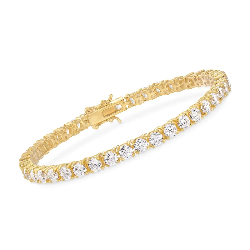 Ross-Simons CZ Tennis Bracelet in 18kt Gold Over Sterling