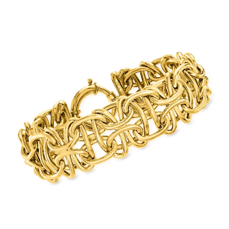 Ross-Simons 14kt Yellow Gold Interlocking-Link Bracelet