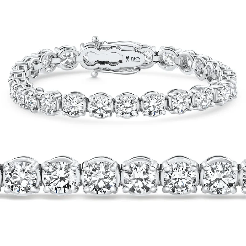 19.00Ct Diamond 21 Gram Tennis Bracelet 14k White Gold 7" Lab Grown