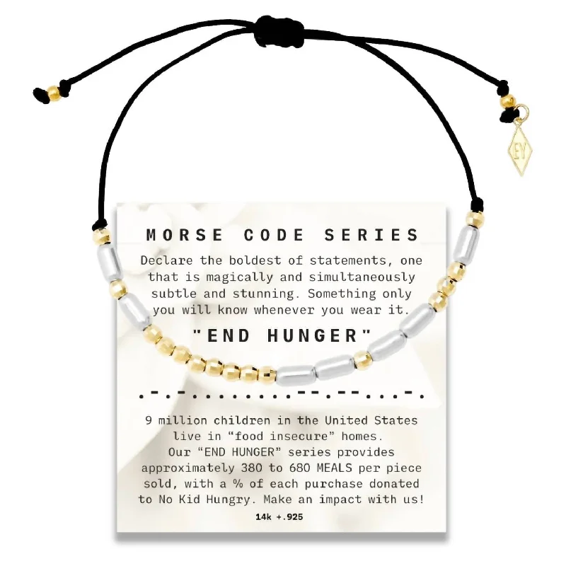 Women's "morse Code" Series End Hunger Bracelet In Gold