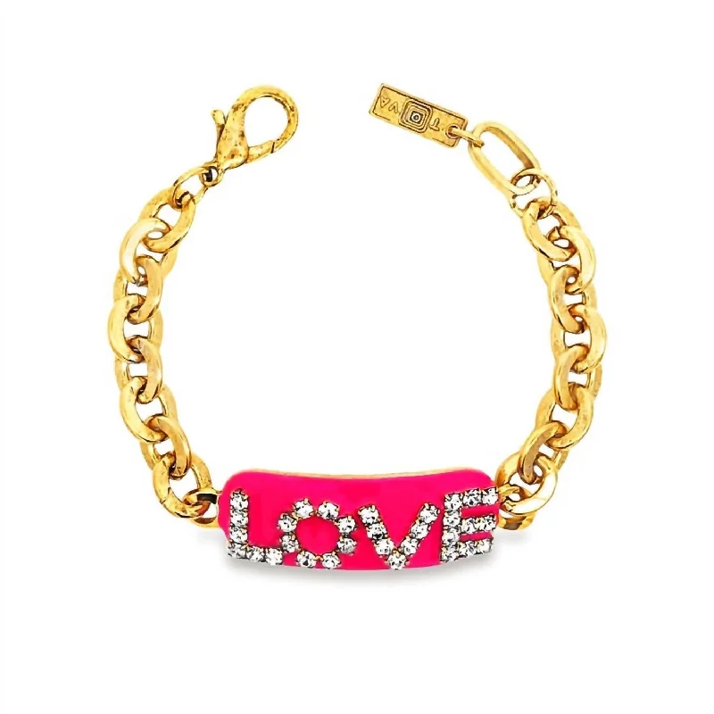 Id Love Bracelet In Electric Pink