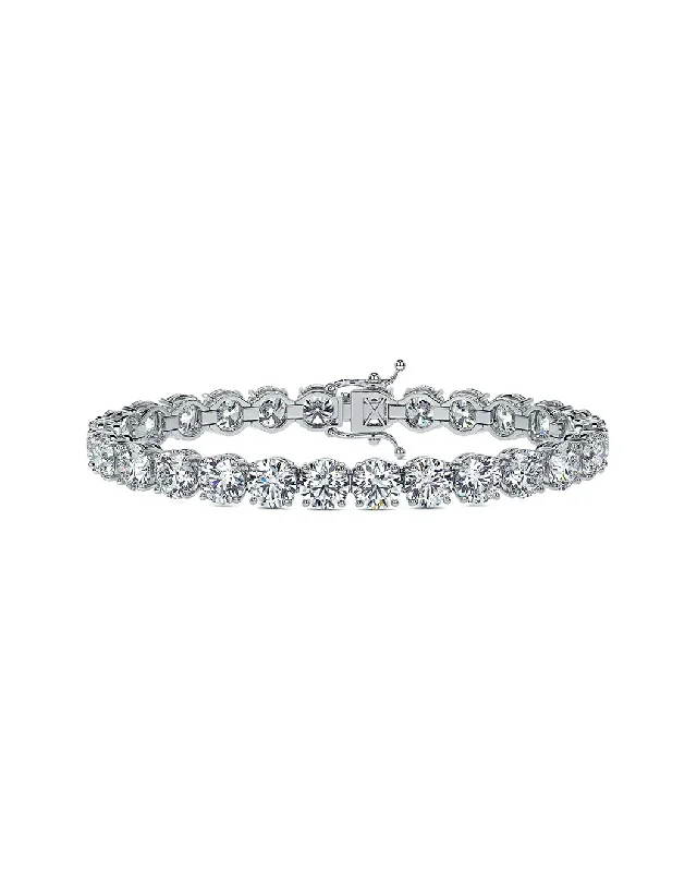 28.59 Ctw Round White Gold Tennis Bracelet