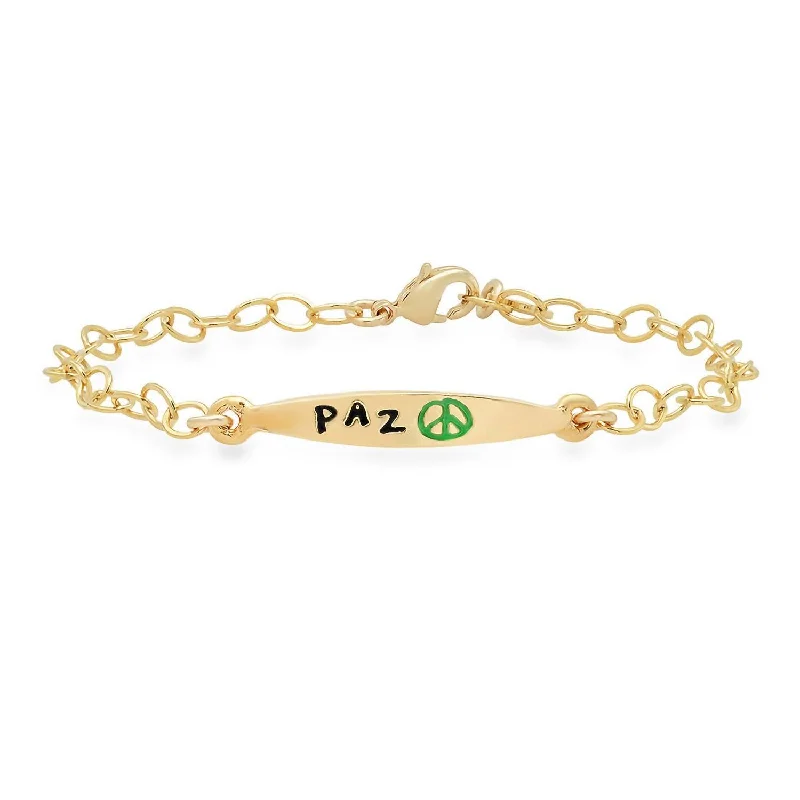 Vermeil Colorful Words Enamel Bracelet - Paz In Plated Sterling