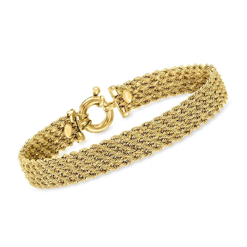 Ross-Simons Italian 14kt Yellow Gold Multi-Row Rope-Chain Bracelet