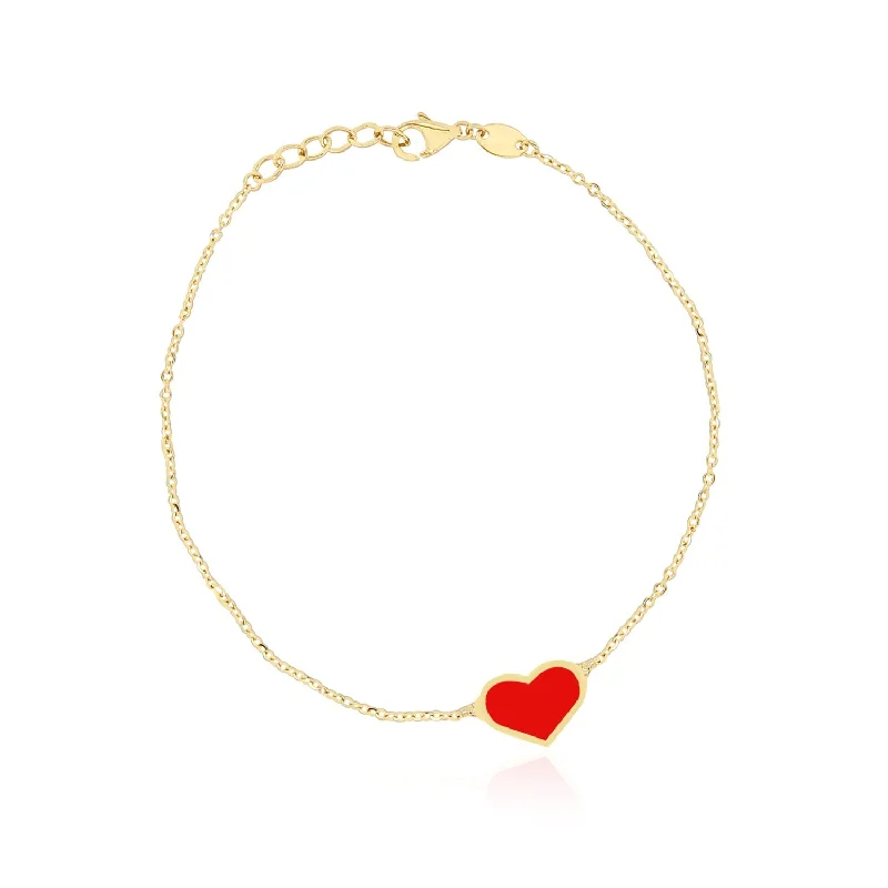 Coral Single Heart Bracelet