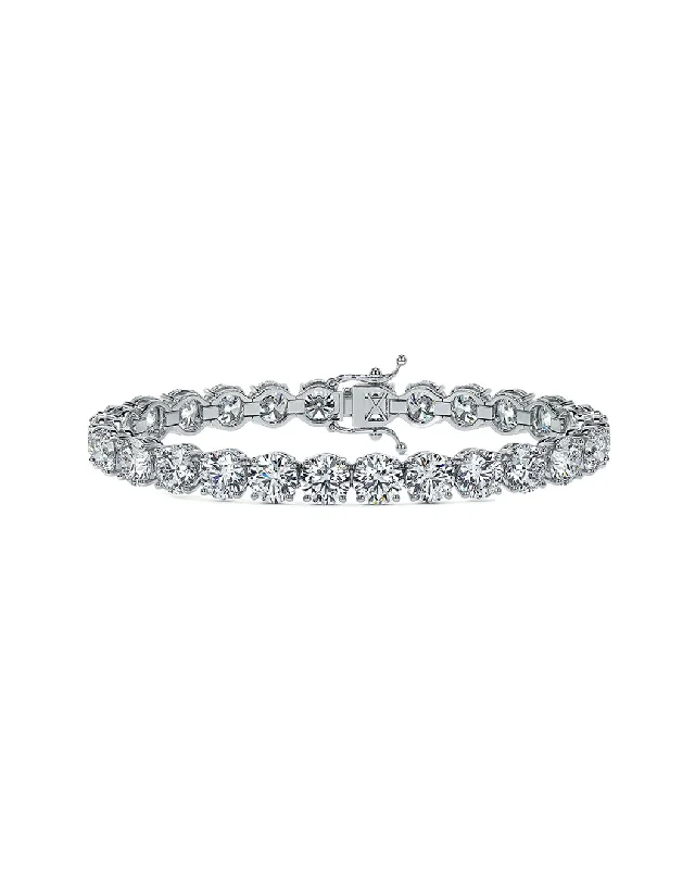 19.15 Ctw Round White  Gold Tennis Bracelet