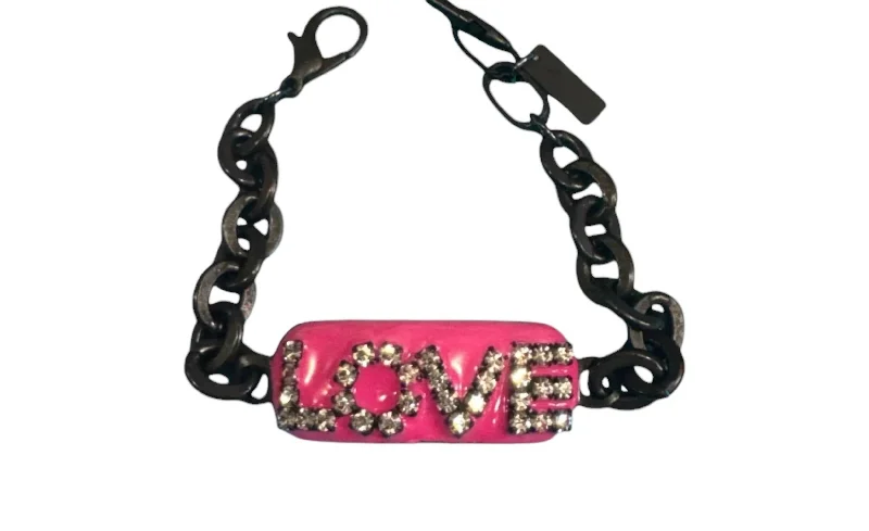 Id Love Bracelet In Smutt Black/electric Pink