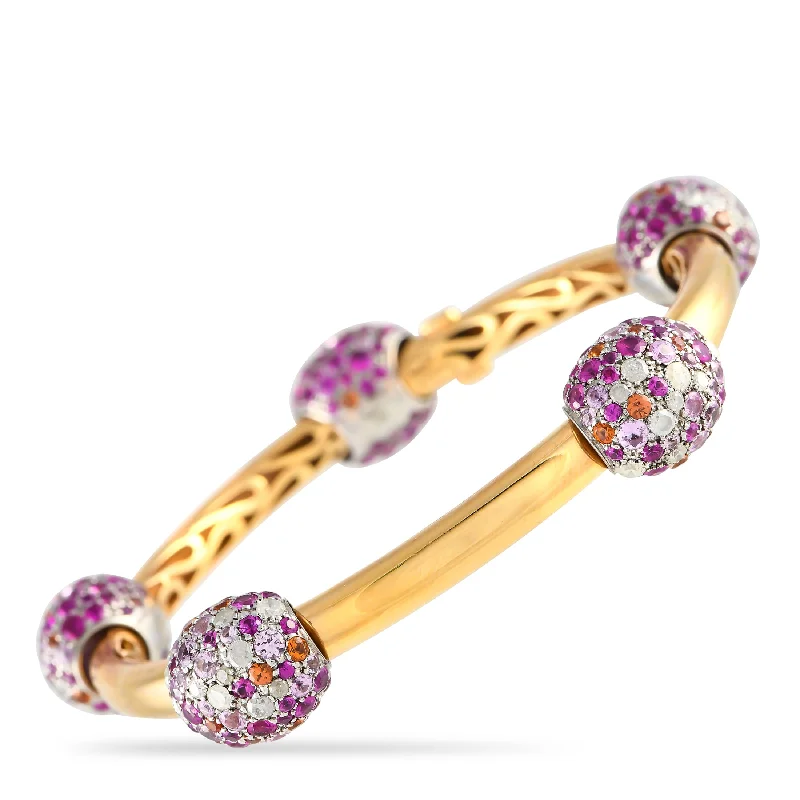 Pomellato Tango 18K Rose Gold, Silver, Diamond and Pink Sapphire Bracelet PO12-122324