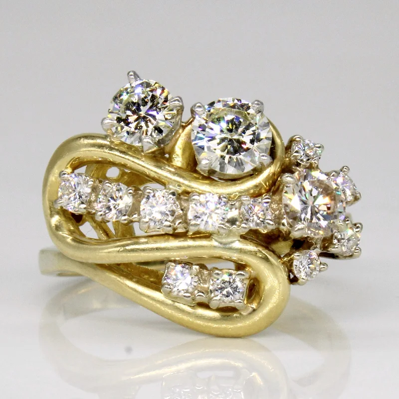 Diamond Freeform Cluster 18k Ring | 0.48ct, 1.05ctw | SZ 8.75 |