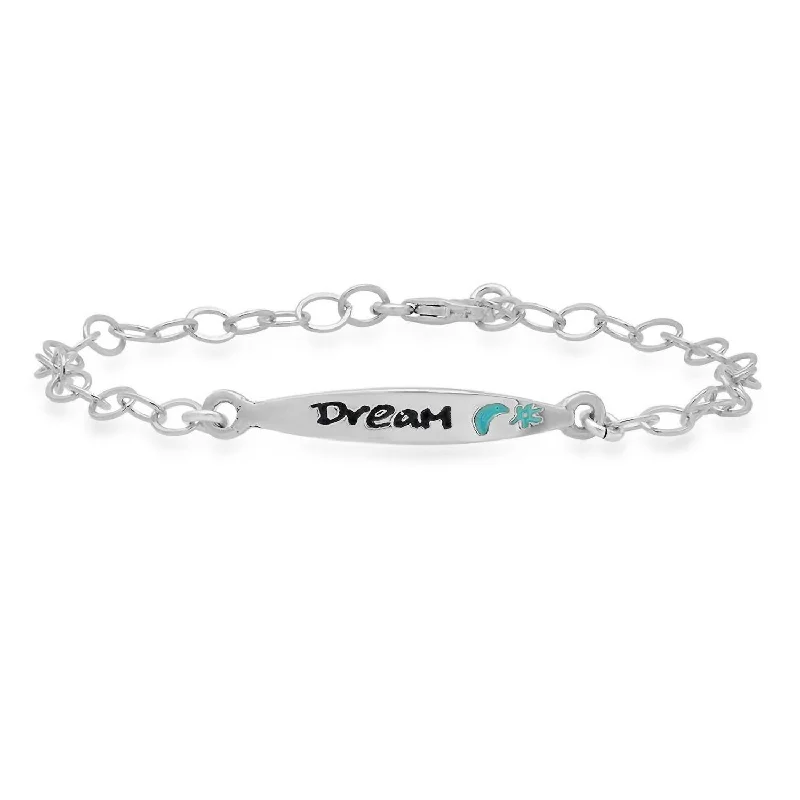 Women's Colorful Words Enamel Bracelets - Dream In Sterling