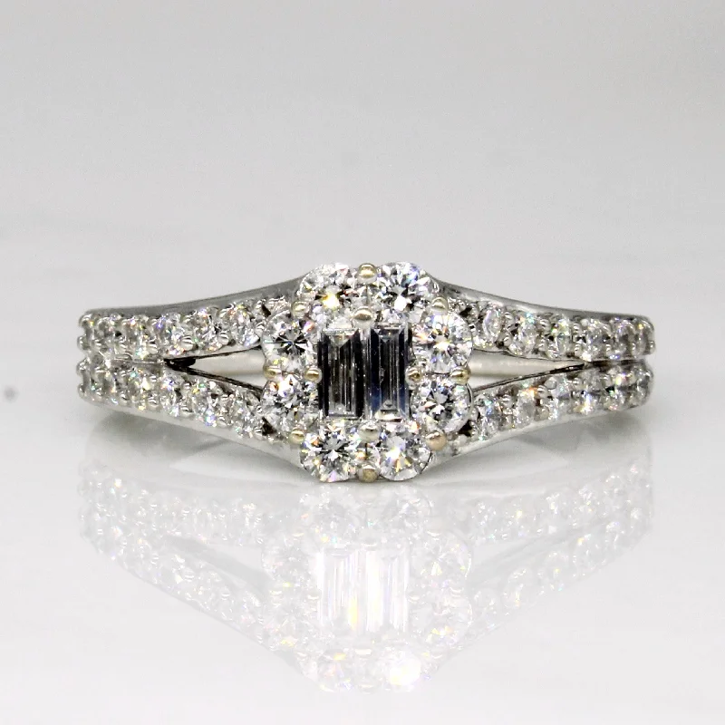 Diamond Cluster Engagement Ring | 0.93ctw | SZ 8.25 |