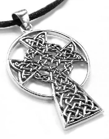 silver chain necklaces for women -St. Andrew's Sterling Silver Celtic Knot High Cross Pendant Necklace