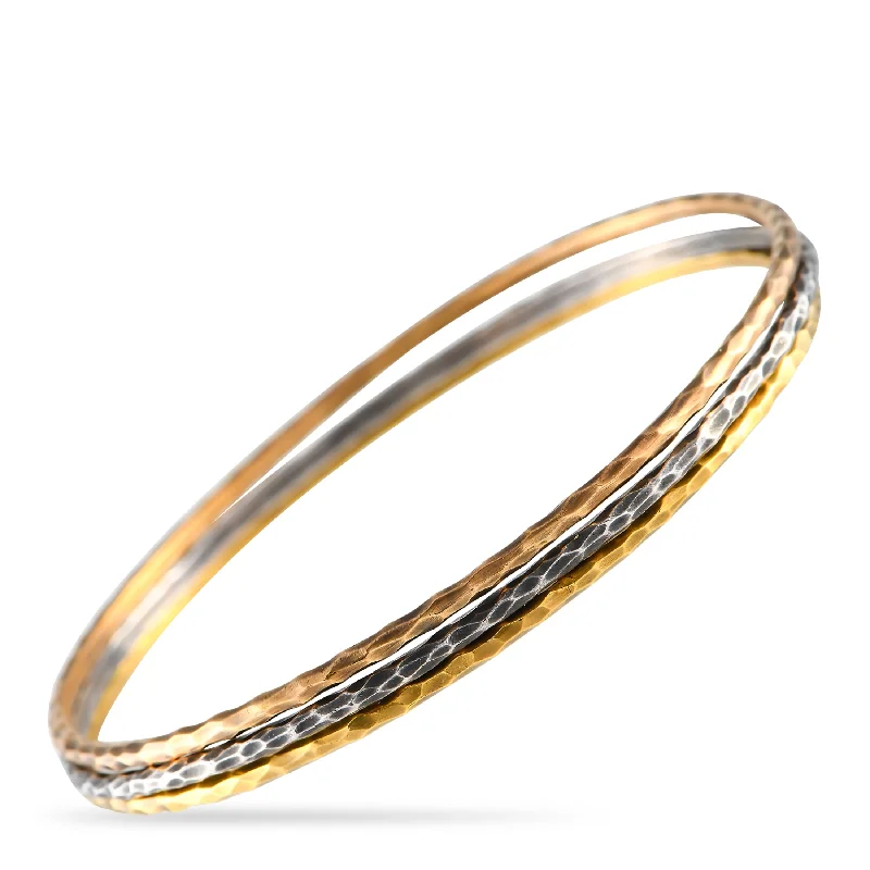 Tiffany & Co. Tiffany & Co. 18K Yellow Gold, White Gold, Rose Gold Tricolor Bangle Set TI20-110624