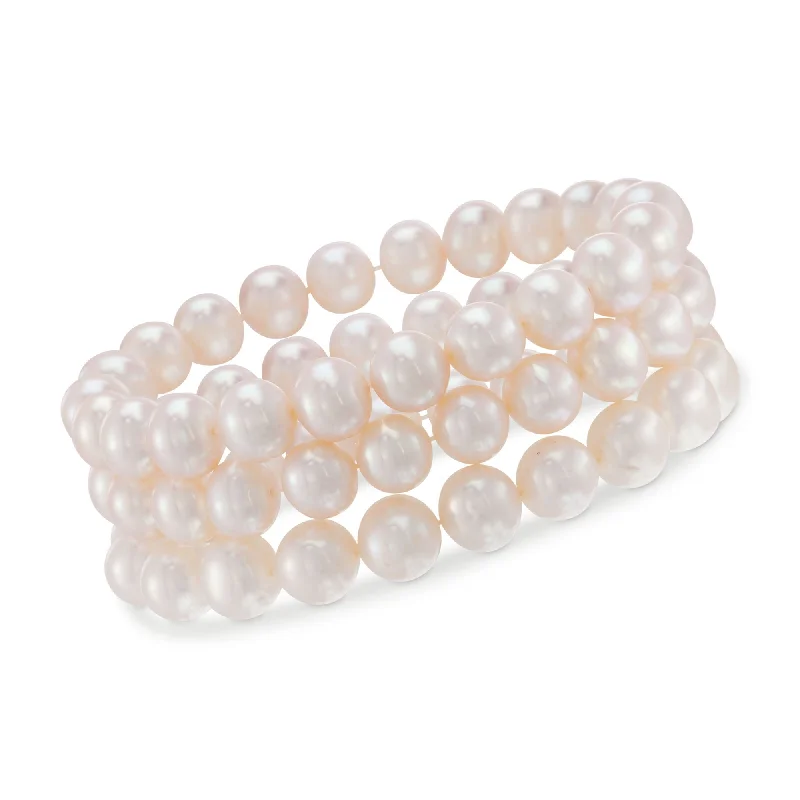 Ross-Simons Cultured Pearl Jewelry Set: 3 Stretch Bracelets