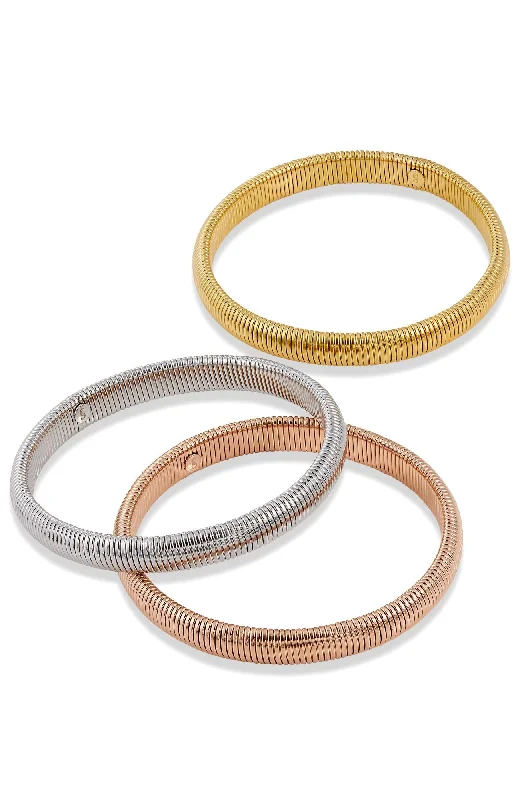 3 GOLD COLORS BANGLE BRACELET