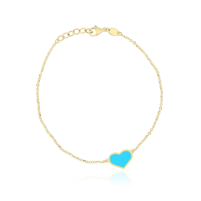 Turquoise Single Heart Bracelet