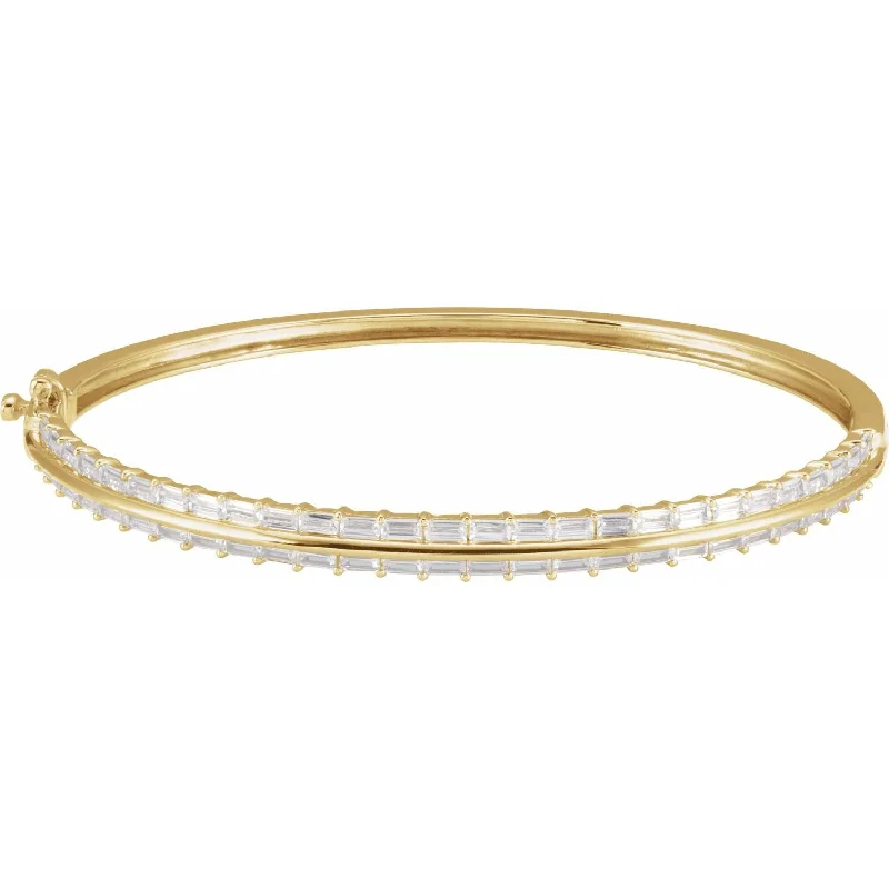 14k Gold 2 1/6 CTW Lab-Grown Diamond Bangle Bracelet 7"