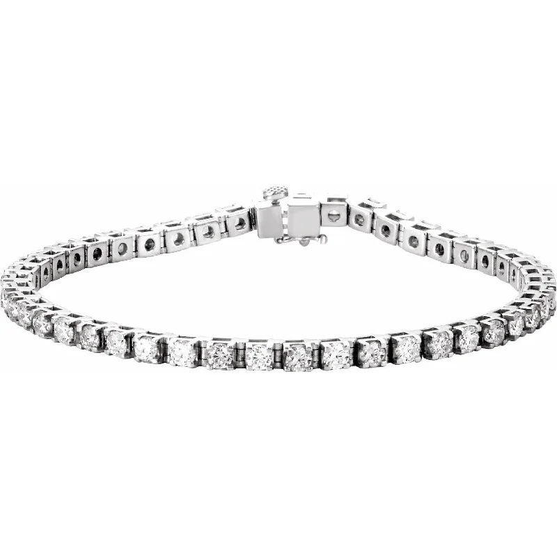 14k White Gold 4 3/4 CTW Lab-Grown Diamond Line Bracelet 7"