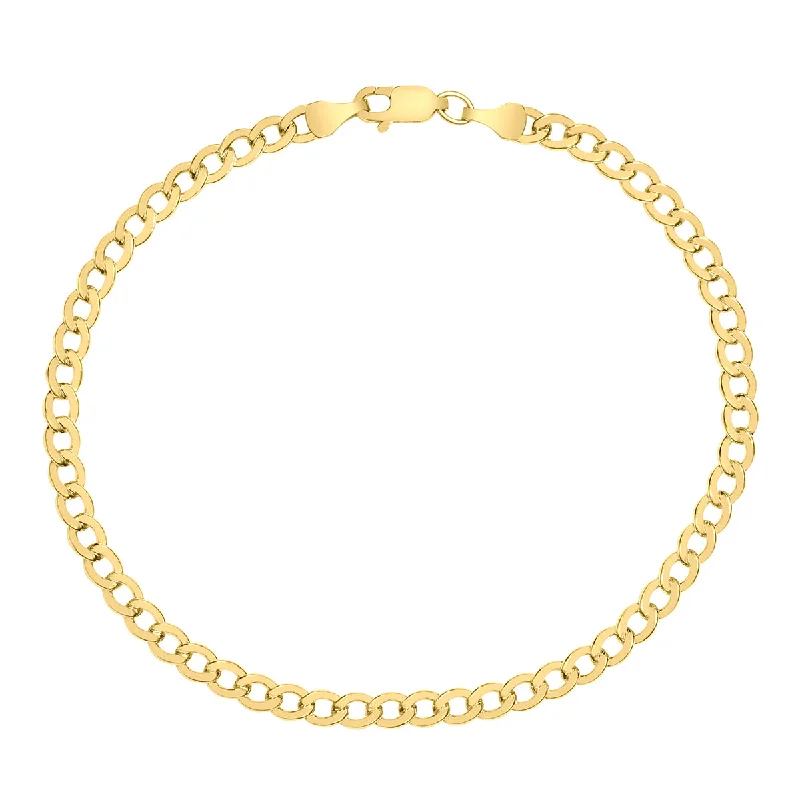 14K Yellow Gold Filled 4.1Mm Curb Link Bracelet With Lobster Clasp