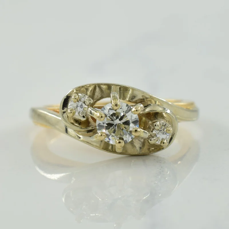 Three Stone Diamond Bypass Ring | 0.27ctw | SZ 3.25 |