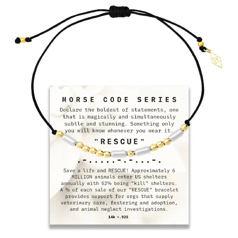 Women's "morse Code" Series Rescue Cord Bracelet In Gold