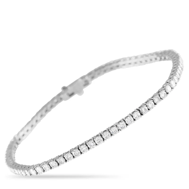 LB Exclusive 18K White Gold 2.21ct Diamond Tennis Bracelet MF14-120324