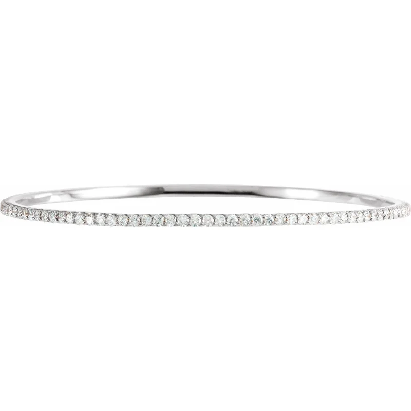 14k Gold 3 CTW Lab-Grown Diamond Stackable Bangle Bracelet 8"