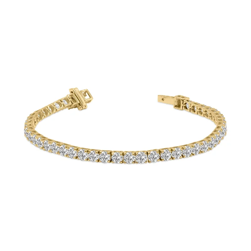 10 Carat Tw Lab Grown Diamond Tennis Bracelet In 14K Yellow Gold