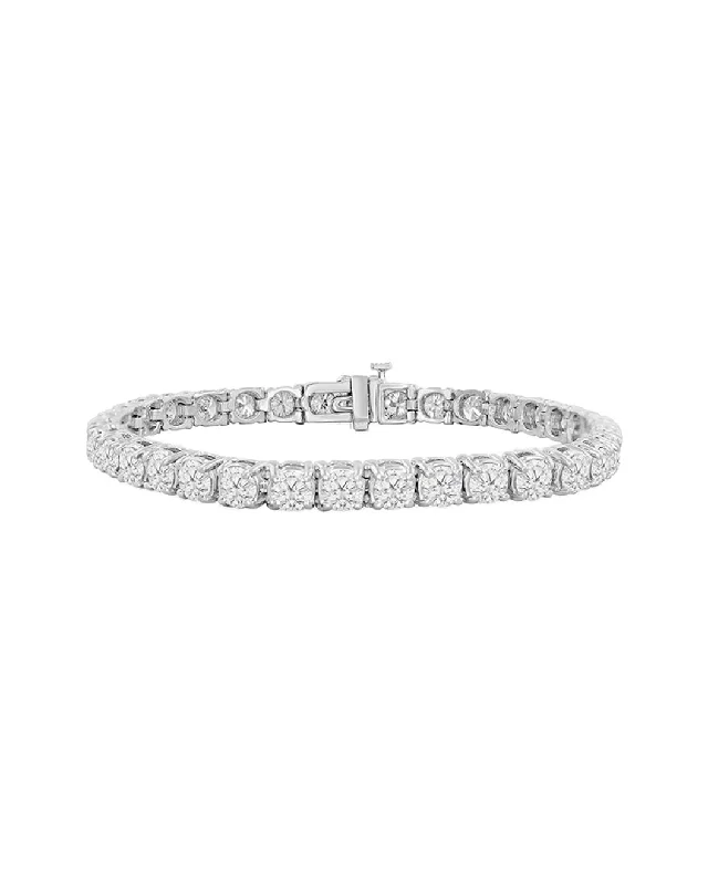 13.00 Ctw Round 14 K White Gold Tennis Bracelet